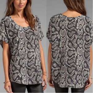 Joie Snake Print 100% Silk Blouse Top SZ XS